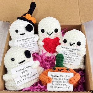 Adorable Crochet Halloween Ghost/Little Elf/Pumpkin,Halloween Pumpkin Decor,Emotional Support Gift,Cute Halloween Gift,Trick or treat Gifts