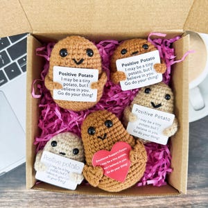 Adorable Crochet Potatoes,Positive Potato,Emotional Support Gift,Back to school gift,Labor Day gift,Thank you Gift for Teacher/Parents
