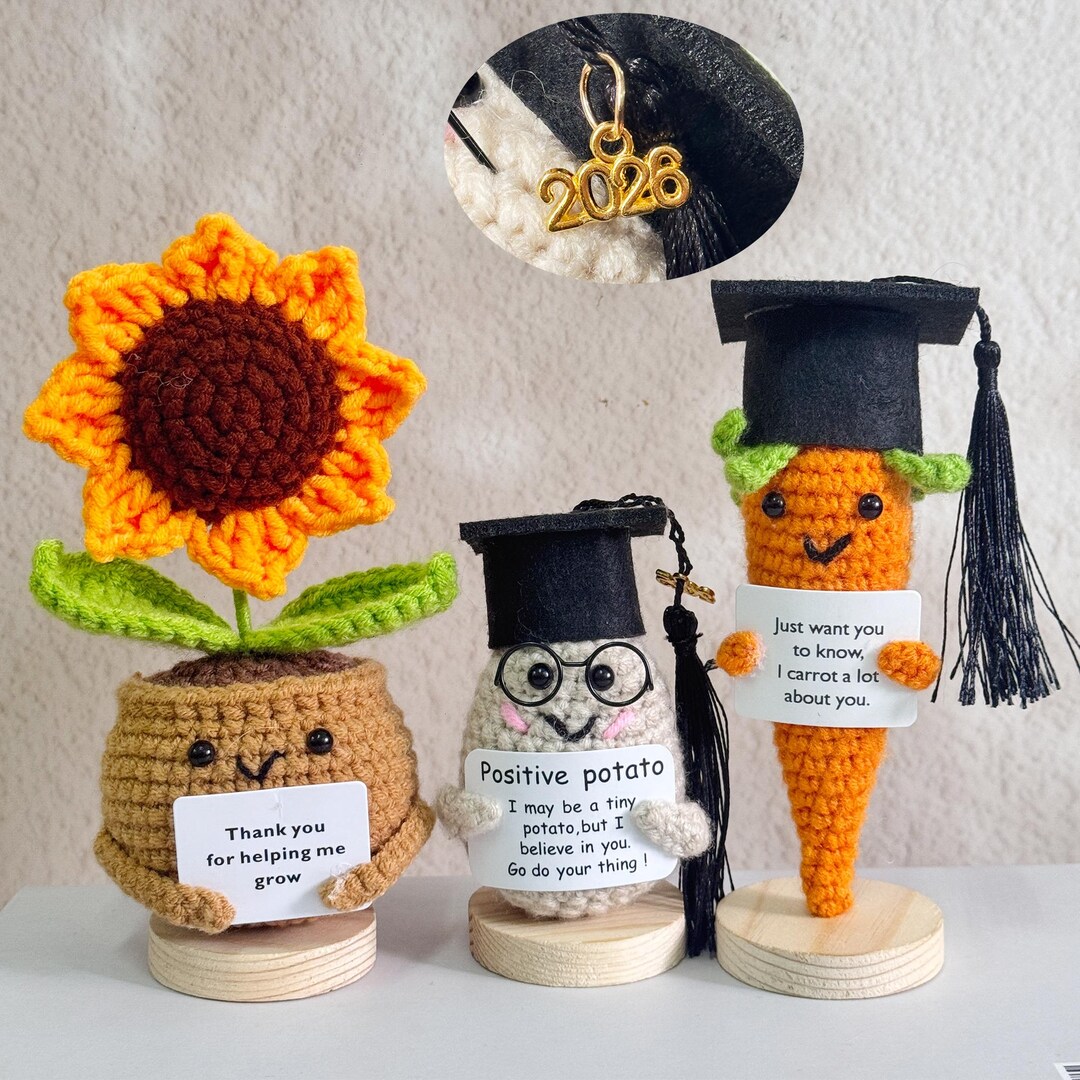 Graduation Potato 2026 Graduation Gift,handmade Crochet Potato Carrot Sunflower With ...