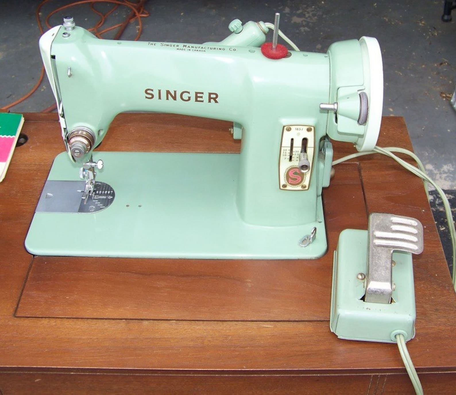 Vintage Singer Model 185J Sewing Machine Green Etsy