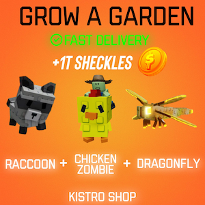Raccoon + Chicken Zombie + Dragonfly + Sheckles | Grow a Garden | OP DIVINE PET