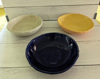 Handmade Ceramic Kitchen Bowls for Serving, Mixing and Snacking