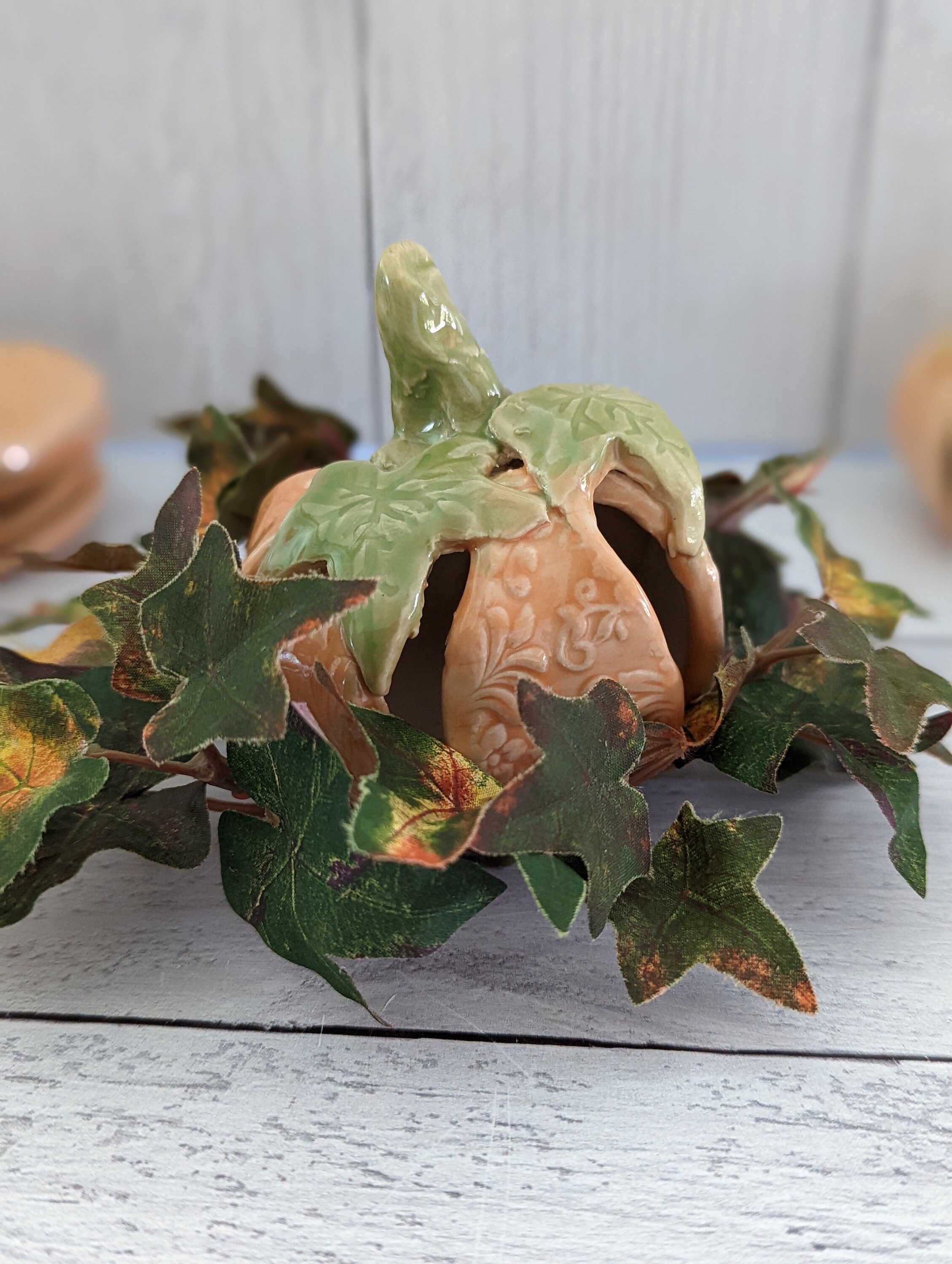 Handmade Ceramic Orange Pumpkins - Etsy