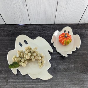 Boo-tifully crafted: Handmade Ceramic Ghost Shaped Dish Unique Home Decor image 9