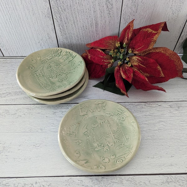 Holiday Snack Bowls in green with holiday designs