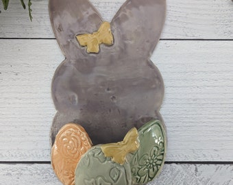 Ceramic Easter Bunny Wall Pocket for Home Decor