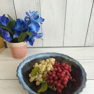 Blue ceramic serving bowl gift set.  Set of two bowls.