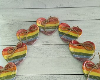 Rainbow Heart shaped trinket dishes