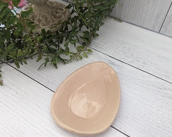 Easter Decor Egg Shaped Dish Handmade Ceramic