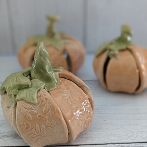 Handmade Ceramic Orange Pumpkins - Etsy