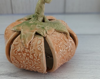 Handmade Ceramic Orange Pumpkins