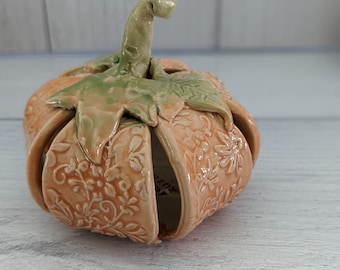 Handmade Ceramic Orange Pumpkins