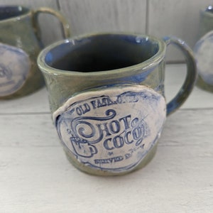 Snowflake Hot Cocoa Mugs in Green and Blue - Cozy Winter Drinkware