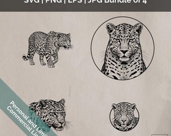 Leopard Animal Print Vektorgrafik-Set: Lasergravur, Sublimation (digitaler Download, kommerzielle Nutzung)