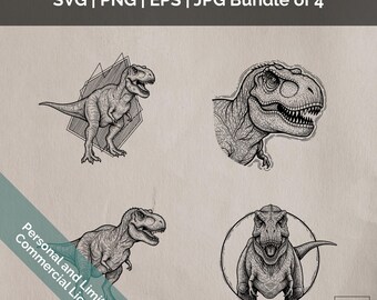 T-Rex Dinosaurier Schablone: SVG, PNG, Cut Files (Kommerzielle Nutzung)