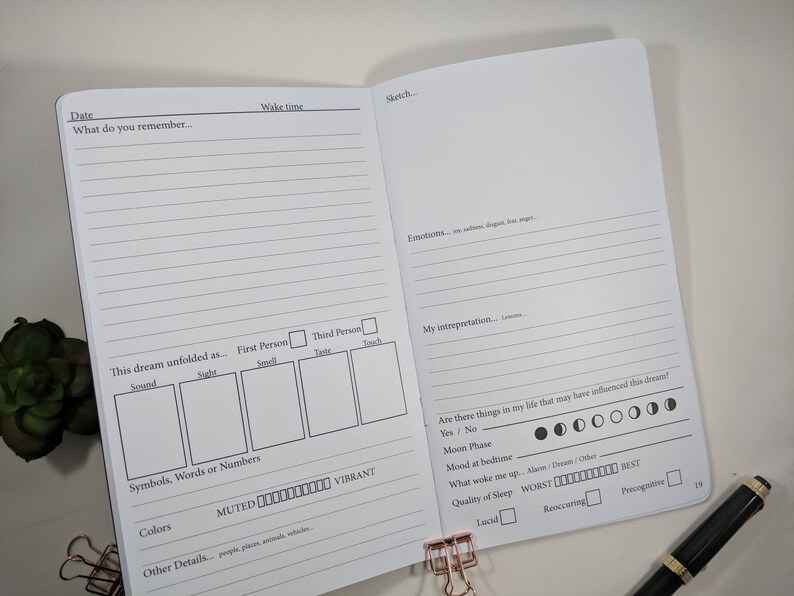Large Cahier PRINTABLE Digital PDF Dream Tracker TN Insert Traveler's ...