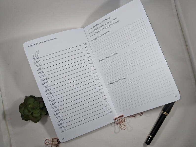 Large Cahier PRINTABLE Digital PDF Dream Tracker TN Insert Traveler's ...