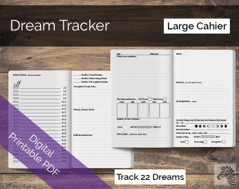 Große Cahier DRUCKBAR Digitale PDF Dream Tracker TN Insert Traveler's Notebook Insert Basic Paper