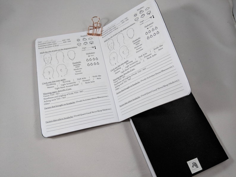 Pocket Field Notes PRINTABLE Digital PDF Headache or Migraine Tracker ...