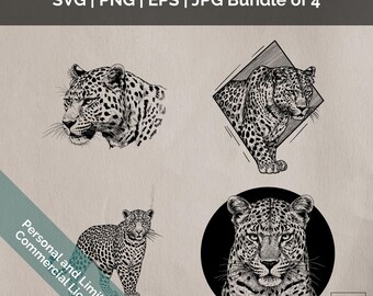 Leopard Animal Print Vektorgrafik-Set: Lasergravur, Sublimation (digitaler Download, kommerzielle Nutzung)