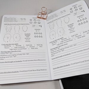 Pocket Field Notes PRINTABLE Digital PDF Headache or Migraine Tracker ...