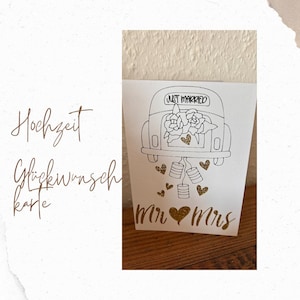 Kaart voor net getrouwd | Handgemaakte felicitatiekaart voor het huwelijk | Trouwkaart met liefde ontworpen