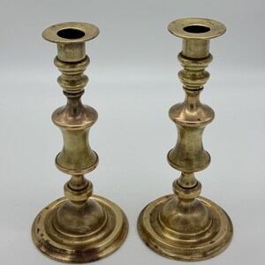 Pair of vintage brass candlestick holders