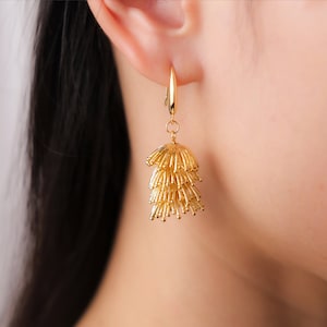 Gänseblümchen Ohrringe - Goldene Blumenohrringe - Hochzeit Goldohrringe - Beste Freundin Schwestern Ohrringe - Hochzeitsgeschenk