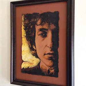 Bob Dylan Stencil Portrait framed and signed by Artist image 2