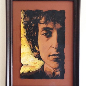 Bob Dylan Stencil Portrait framed and signed by Artist image 1