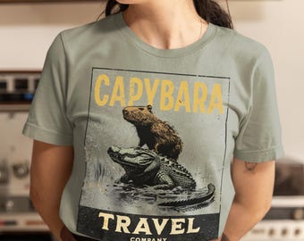 Capybara T-Shirt, Capybara Travel Company Tee, Funny Capybara Shirt, Alligator Ride Tee