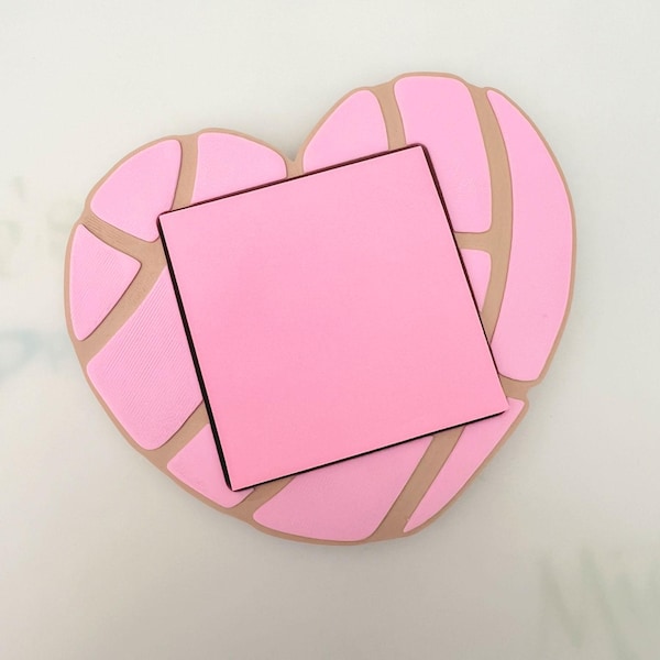 Heart Concha Sticky Note Holder: Pan Dulce Desk Decor