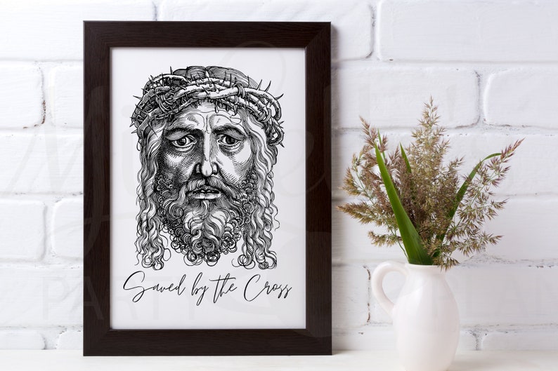 Jesus Christ Saved by the Cross JPG Digital File for Wall Art, Home Decor image 1