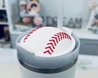 Baseball Tumbler Topper for Stanley H2.0 Quencher: Drinkware Decor