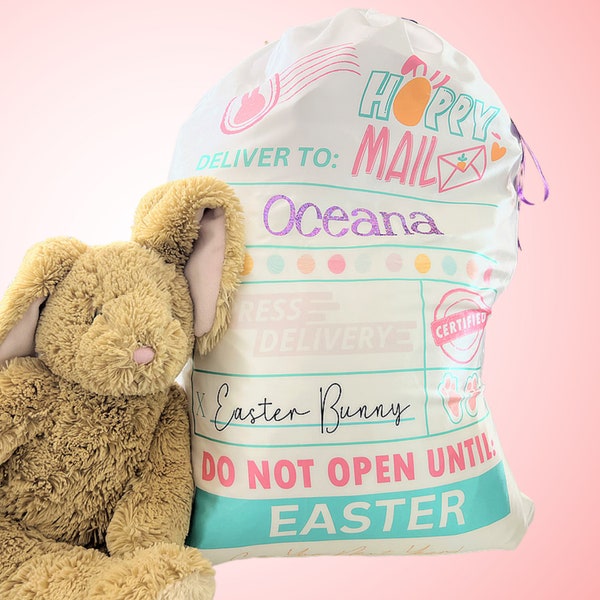 Easter Bunny Sack Sublimation PNG Digital File for Gift Baskets, Gift Bags and Totes! Easter Bag Design