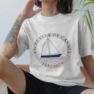Yacht Club De Cannes T-shirt Luxury Yacht Club T-shirt Old Money Aesthetic Yacht Club Tee Cannes City Travel Shirt Classic Yacht Club Tee