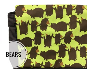 Bolso bandolera con diseño de osito / Bolso cruzado con estampado de animales del bosque / Bolso para portátil / Regalo para amantes de la naturaleza / Bolso de viaje