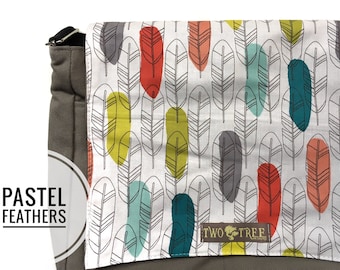 Bolso bandolera Pastel FEATHERS para tablet, libro, portátil y pañales