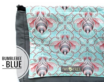Bolso bandolera azul con diseño de abejorro / Bolso cruzado para amantes de las abejas / Bolso para portátil / Regalo inspirado en la naturaleza / Bolso de viaje