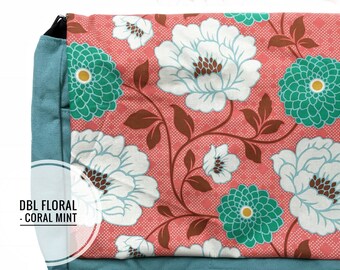 Bolso bandolera floral / Bolso cruzado con doble estampado coral / Bolso para portátil Regalo para profesores