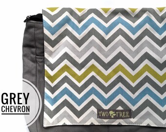 Chevron Messenger Bag | Grey Geometric Crossbody Bag | Laptop Bag | Neutral Everyday Bag | Work Bag | Gift for Her
