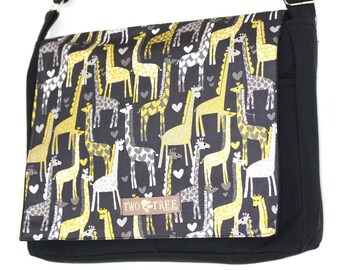 NUEVO Bolso bandolera I Heart JIRAFFES para portátil, iPad y pañales