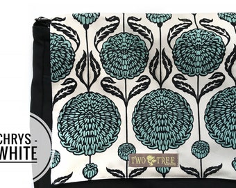 Bolso bandolera floral / Bolso cruzado con crisantemo blanco / Bolso para portátil / Bolso de mano para profesora