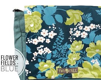 Bolso bandolera Blue Wildflower / Bolso cruzado floral / Bolso para portátil / Bolso para profesora / Regalo botánico para ella