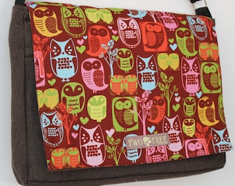 Owl Messenger Bag | Laptop Crossbody Bag | Woodland Teacher Tote | Nature Lover Gift