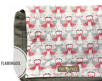Bolso cambiador para tablet, libro o portátil I Heart FLAMINGOS MESSENGER