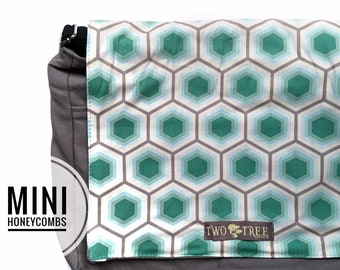 Bolso bandolera con diseño de panal / Bolso cruzado geométrico turquesa / Bolso para portátil / Bolso para iPad / Bolso de viaje moderno / Regalo para ella