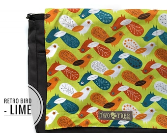 Bolso bandolera para mujer / Bolso mensajero con estampado de pájaros retro / Bolso para portátil / Regalo ideal para profesoras