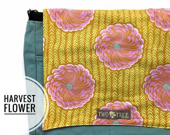 Bolso bandolera floral / Bolso cruzado con estampado otoñal / Bolso para portátil / Bolso de mano para profesor/a