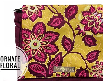 Bolso bandolera floral ornamentado / Bolso cruzado estilo boho / Bolso para portátil / Regalo botánico colorido / Bolso para profesor